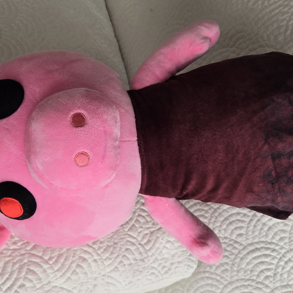 Pink and Brown Plush Pig Action Figure